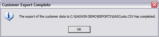 Customer Export Complete